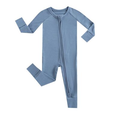 Midnight Zippered Romper Soft Preemie Baby Clothes Dark Blue