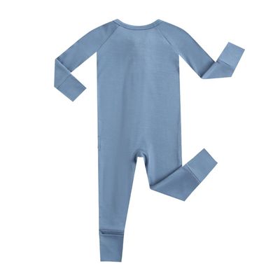 Midnight Zippered Romper Soft Preemie Baby Clothes Dark Blue