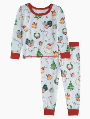 Blue Christmas Pajama Set