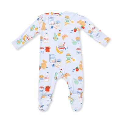 Breakfast Club Blue - 2 Way Zipper Footie