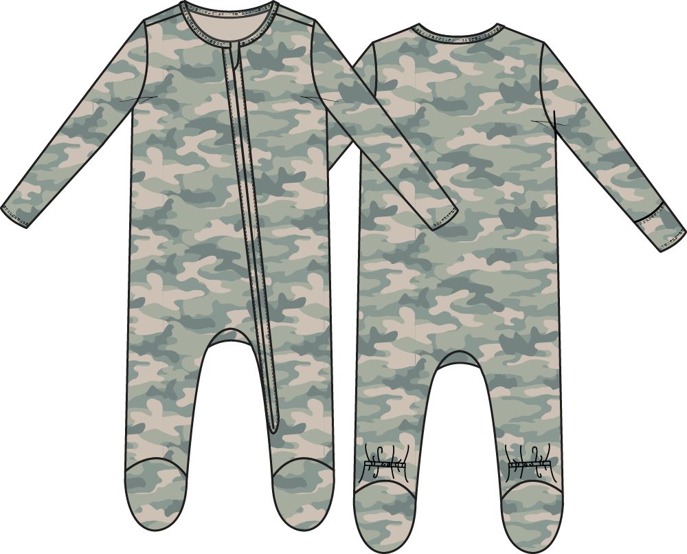 Camo - 2 Way Zipper Footie
