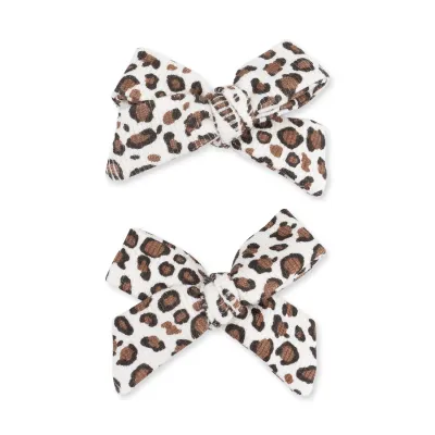 Leopard Bow Clip 2pk