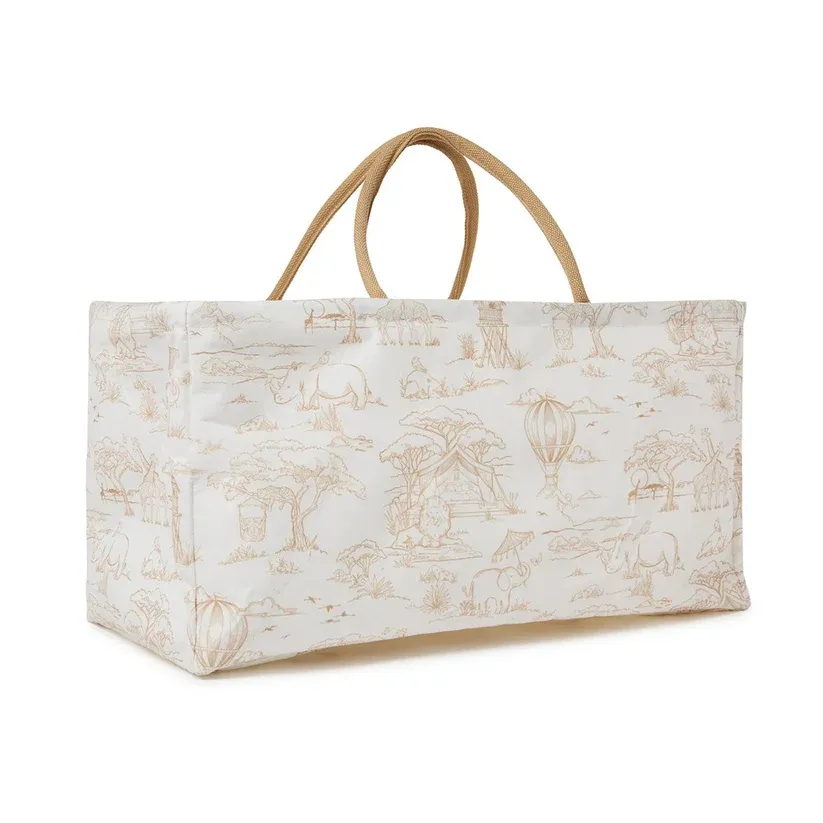 Safari Toile Hamper, Color: taupe