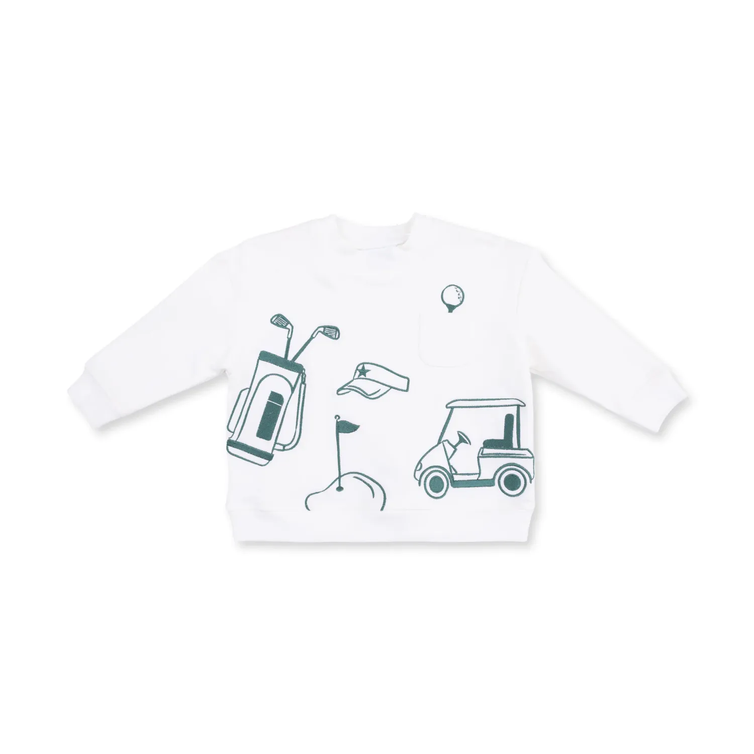 Golf Drop Sleeve Sweatshirt White