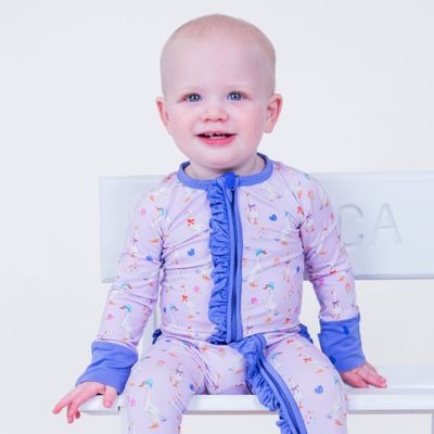 Goose Parade Convertible Ruffle Zipper Pajama