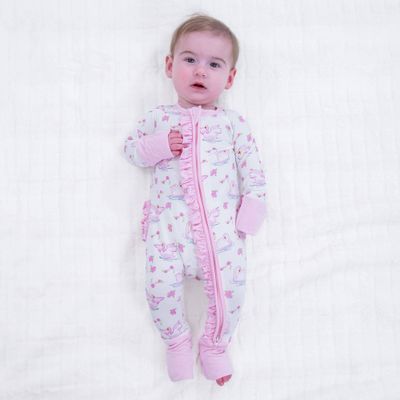 Swan Soiree Convertible Ruffle Zipper Pajama