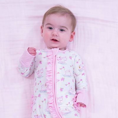 Swan Soiree Convertible Ruffle Zipper Pajama