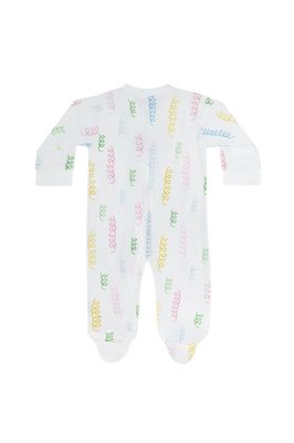 Spirals Print Zipper Footie