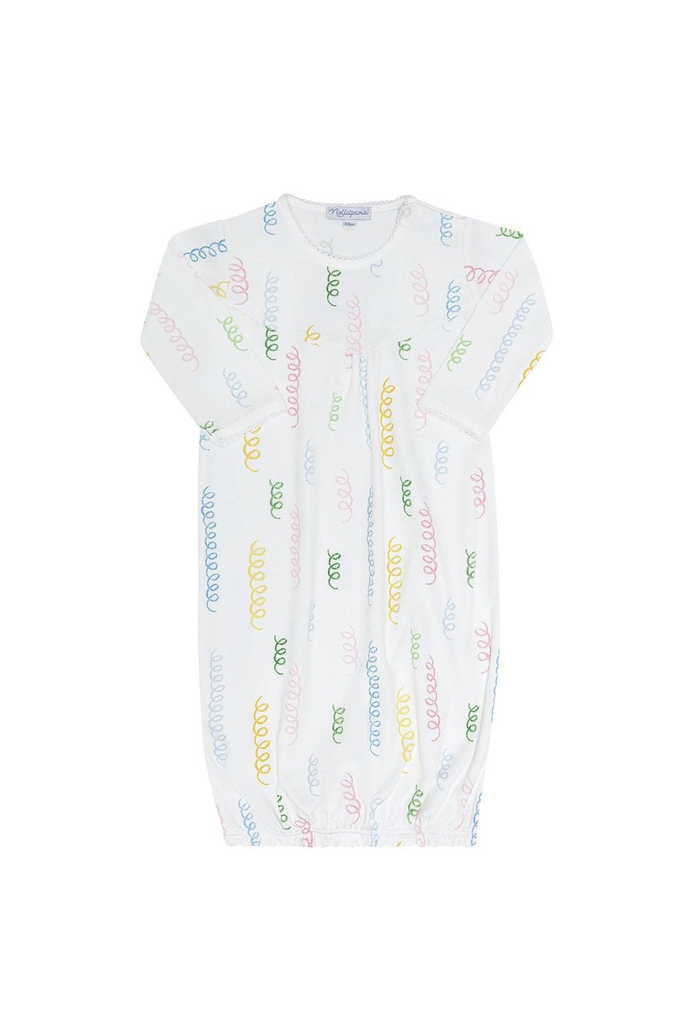 Spirals Print Gown, Color: Multicolor, Size: 0 - 3M
