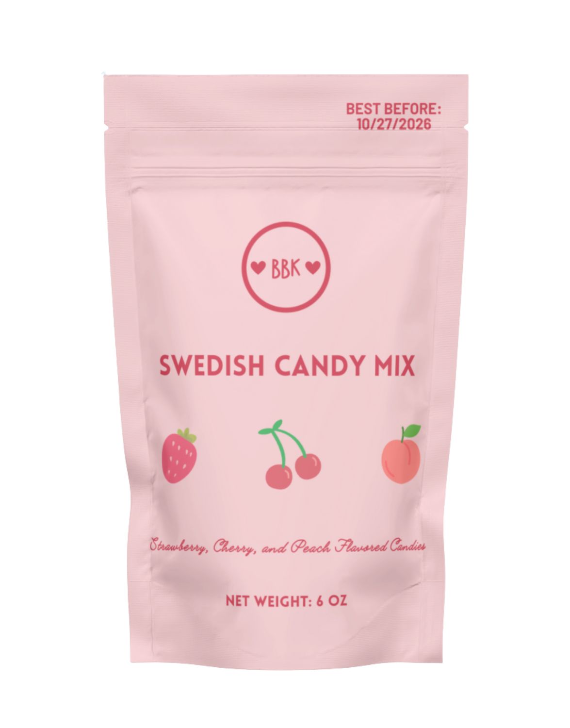 Strawberry, Peach, &amp; Cherry Swedish Candy Gummy Mix