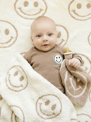 Smiley Plush Lovey | Latte