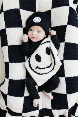 Smiley Plush Lovey | Black