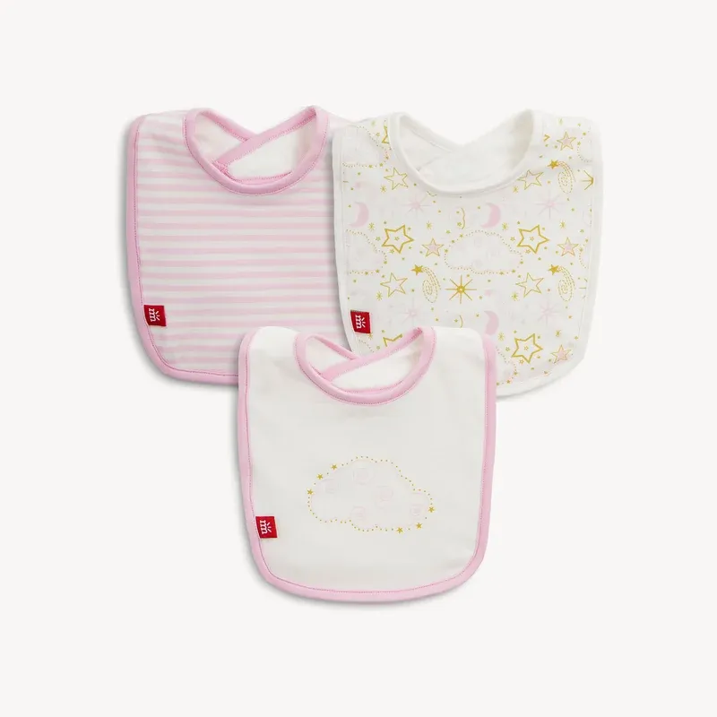 Pink Star 3pk Bibs