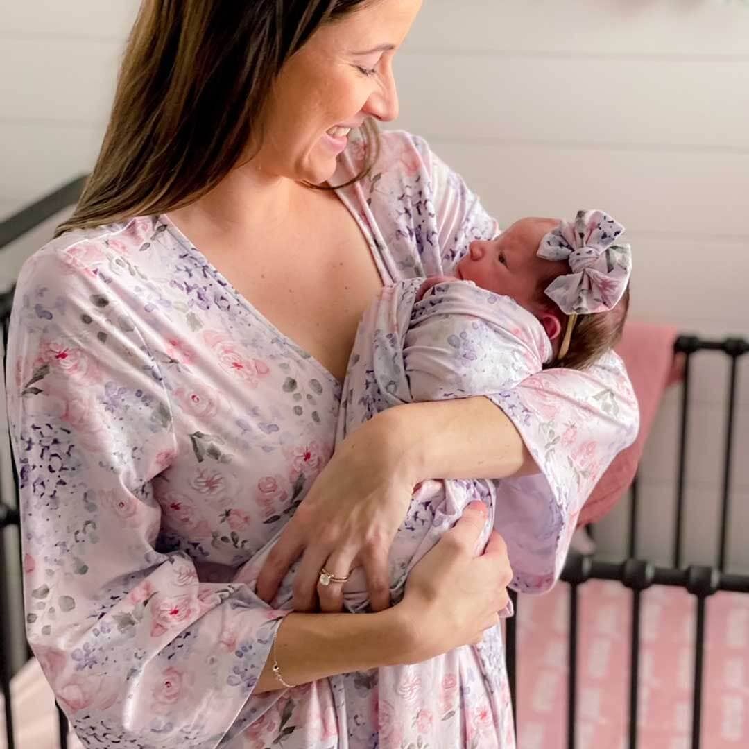 Henlee's Hydrangea Knit Maternity Robe