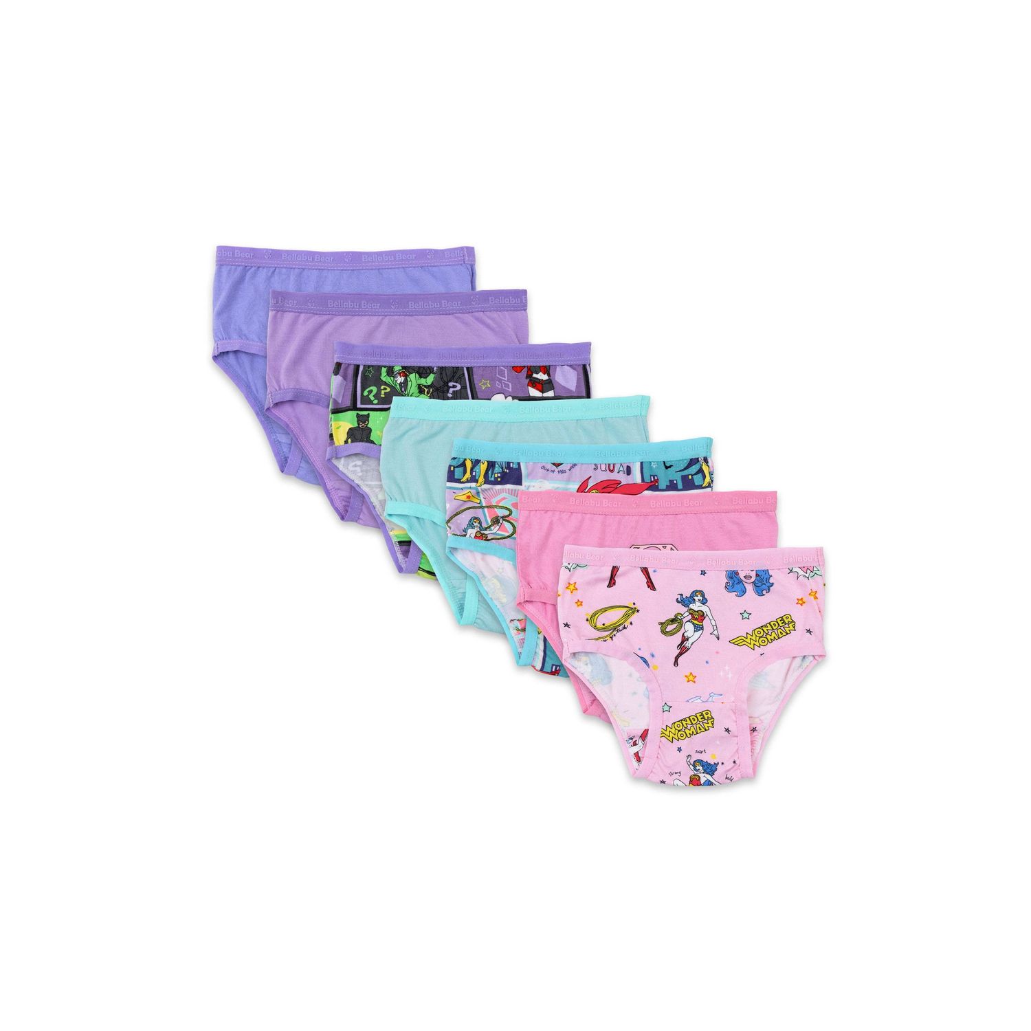 Wonder Woman Bamboo Girls' Underwear 7-Pack, Size: 4/5T