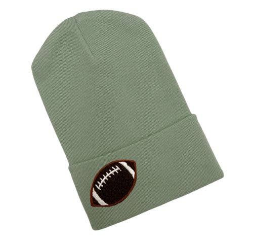 Chenille Football Newborn Boy Hat Hospital Hat- Many Colors, Color: Sage, Size: 0-3 months