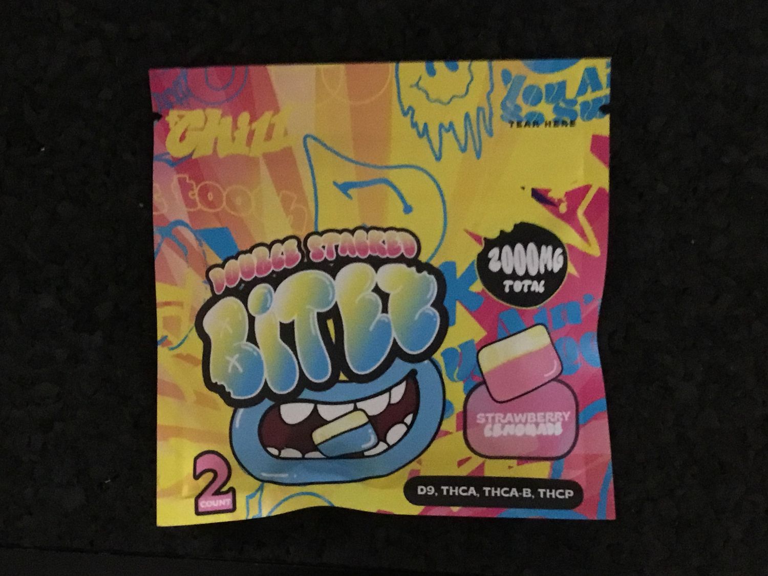 Bites THCA GUMMIES 2000mg, Colour: Strawberry lemonade