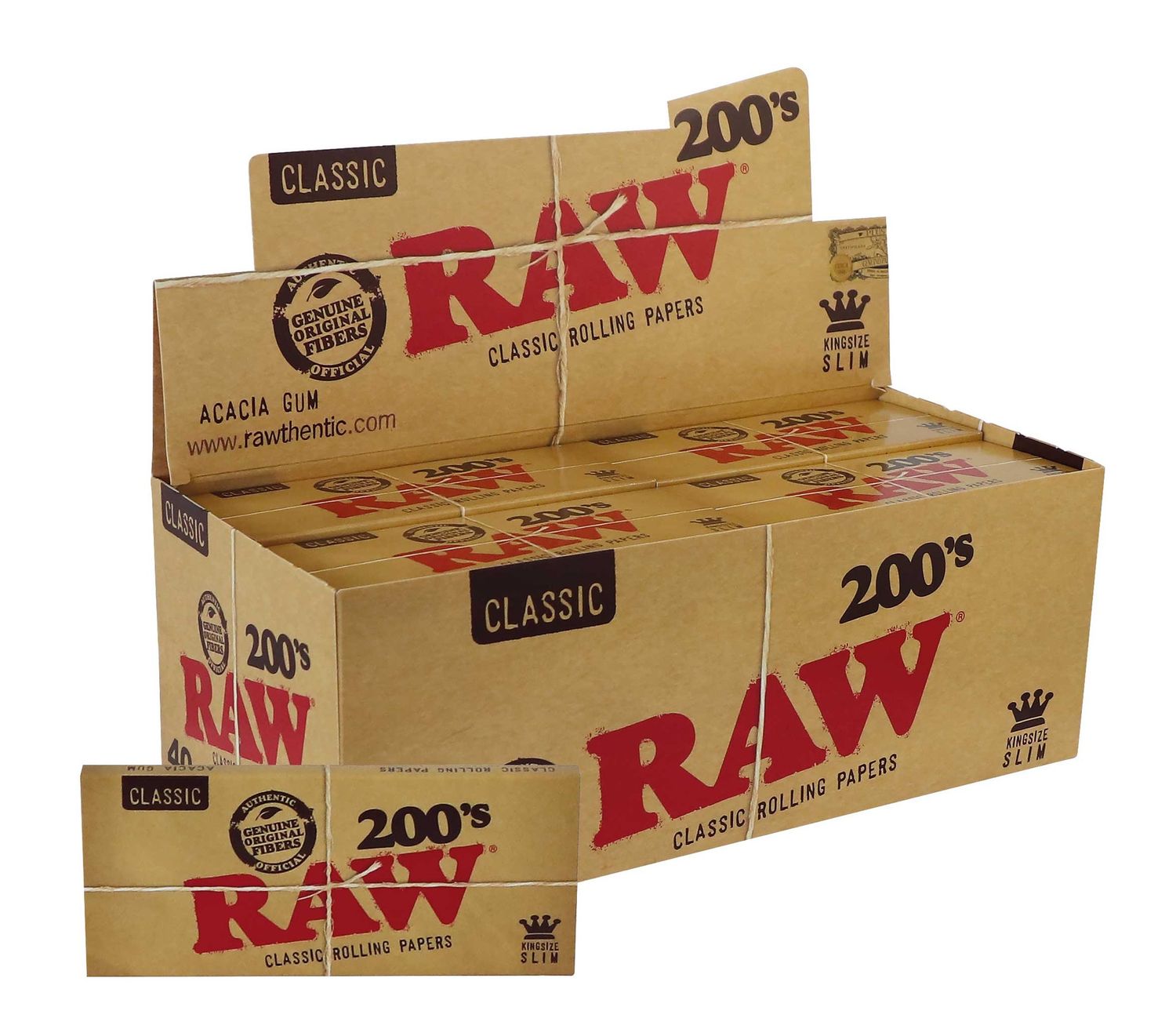 RAW Paper Classic 200’s King Size Slim
