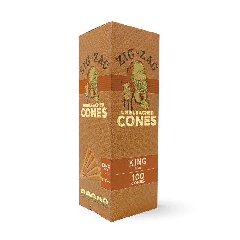 Zig-Zag Unbleached Cones King Size Cones(100 cones)