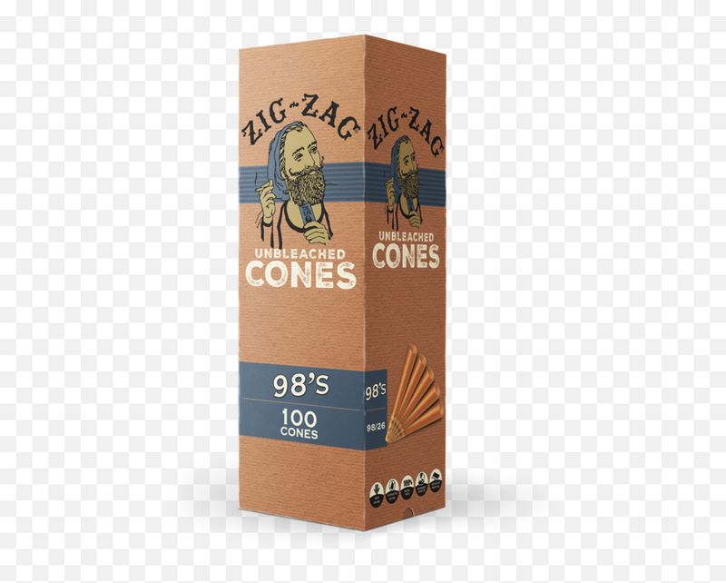 Zig-Zag Unbleached Cones 98's Size (100 Cones)