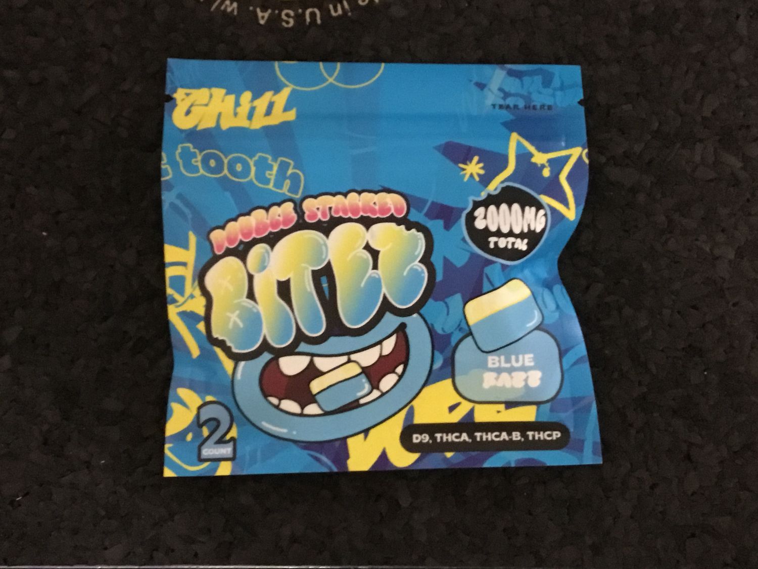 Bites THC-P Gummies 2000mg, Colour: Blue Razz