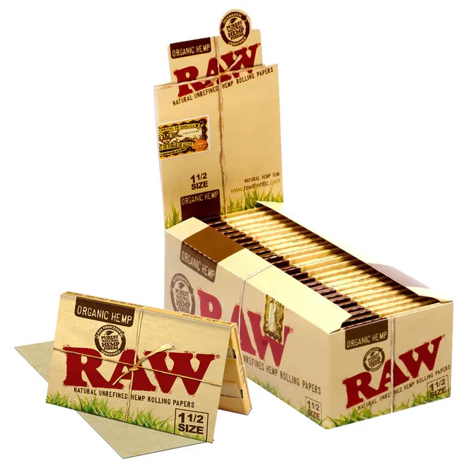 RAW 1 1/2 Organic Hemp papers RAW 1 1/2 Organic Hemp papers
