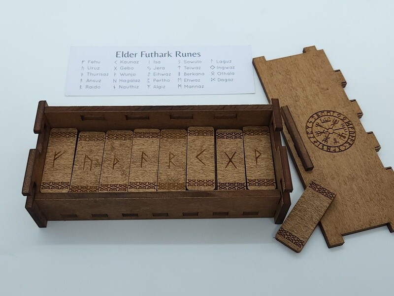 Elder Futhark Rune Staves in Box