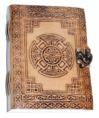Celtic Cross Leather Blank Book