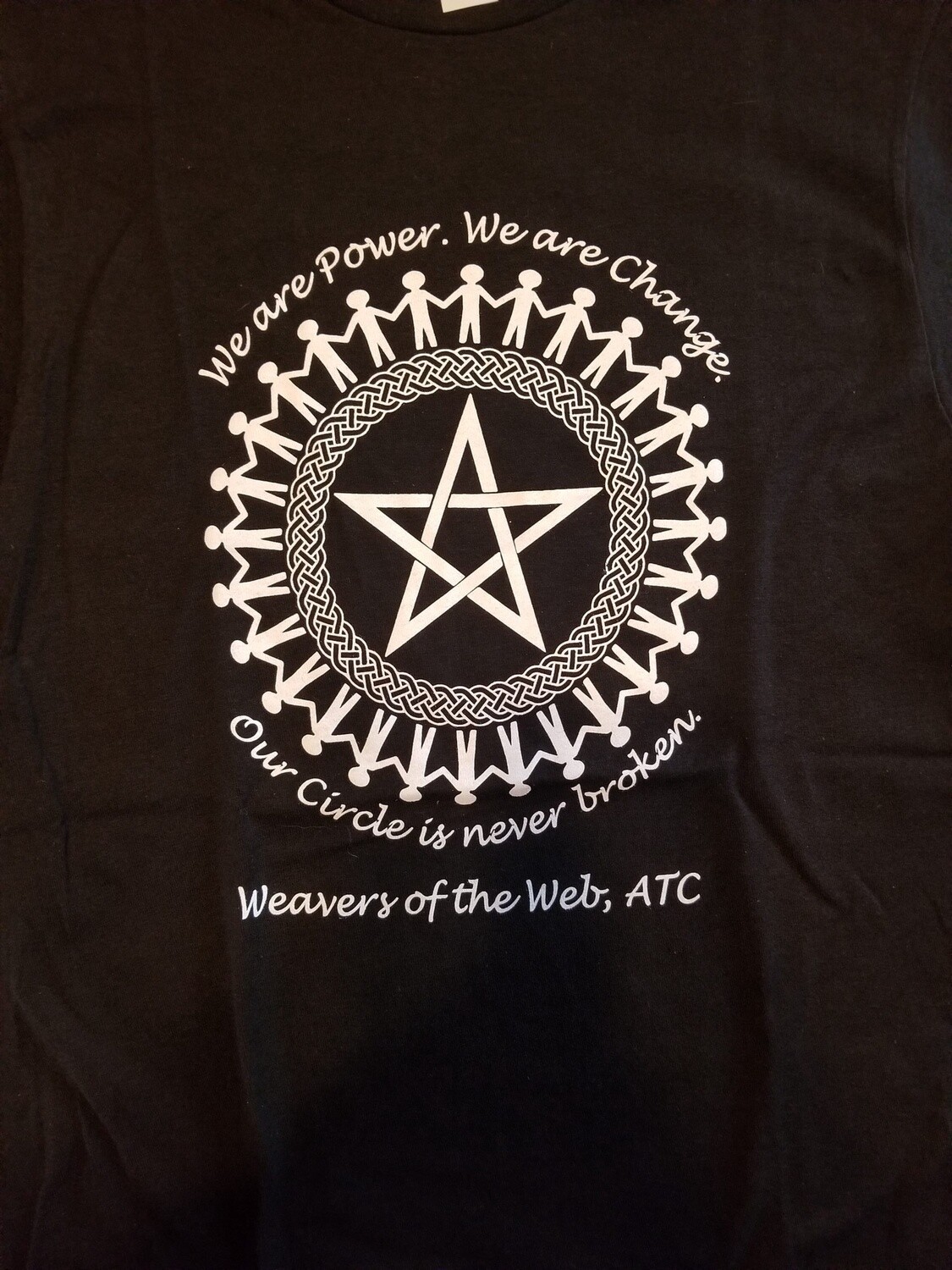 Weavers of the Web Shirts, Shirt Color: Black, Print Color: White, Size: XS