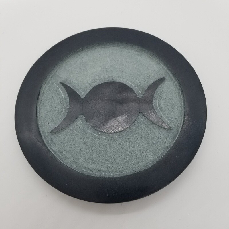 Soapstone Triple Moon Altar Tile