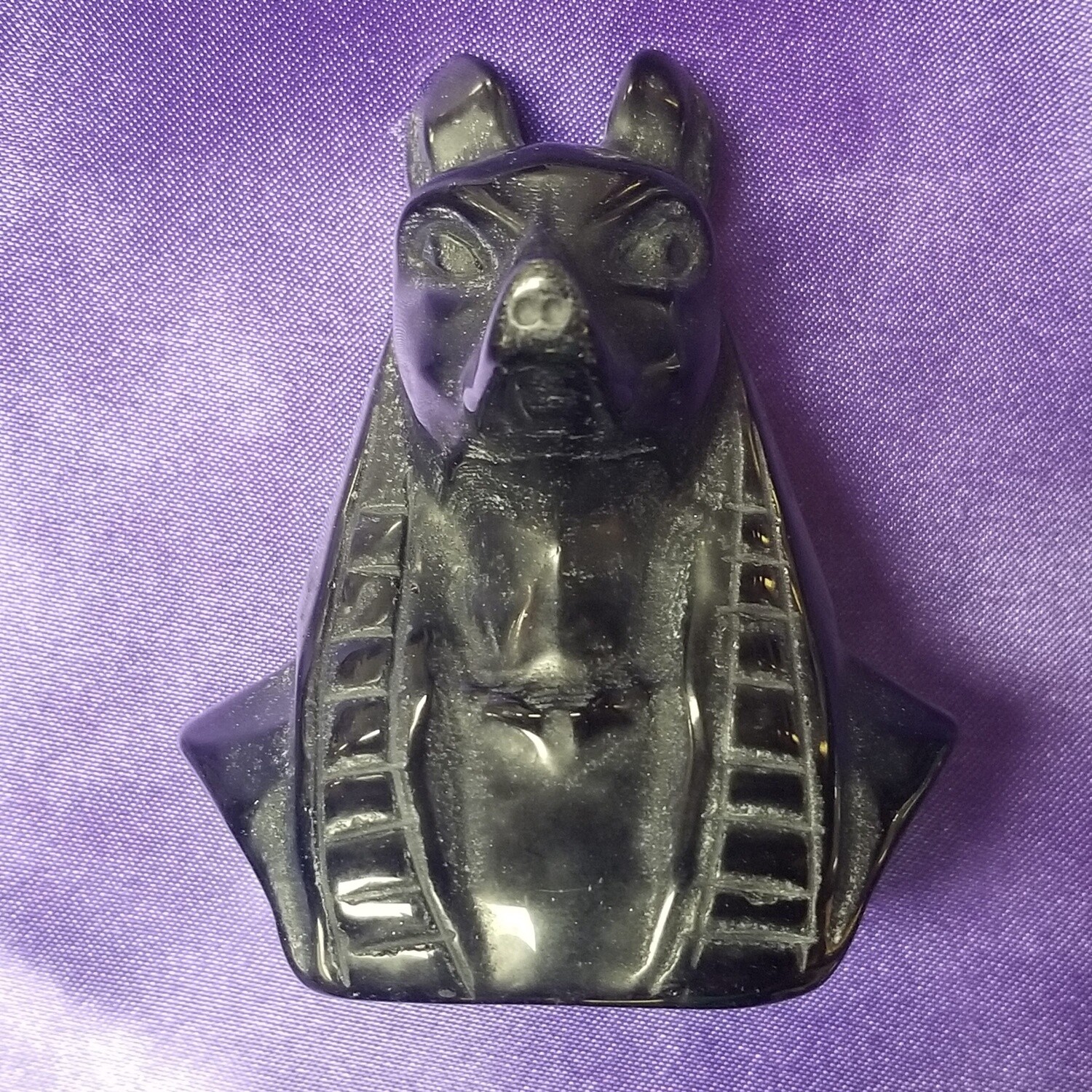 Anubis Bust, Size: Large, Stone: Obsidian