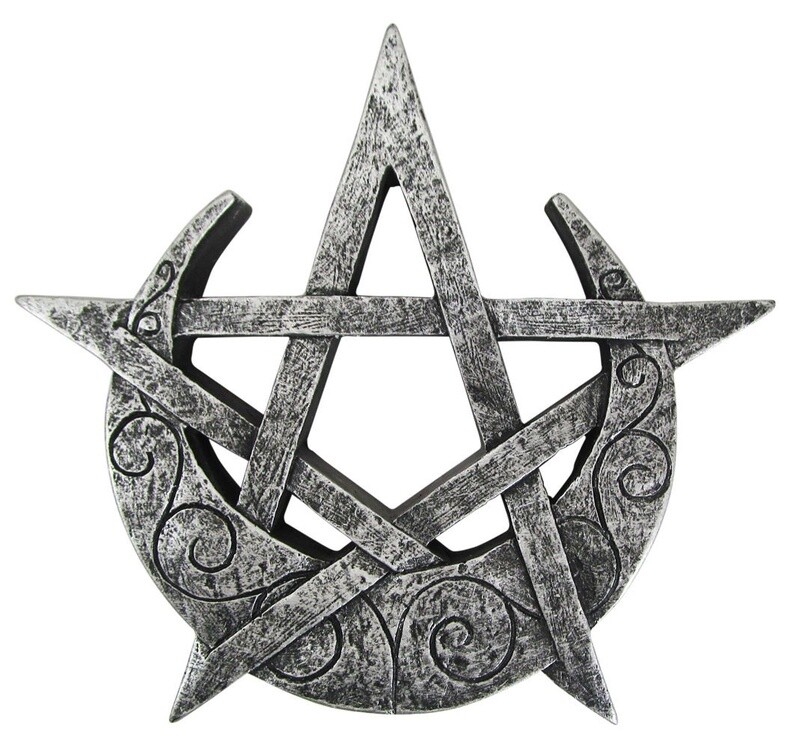 Crescent Moon Pentacle Plaque
