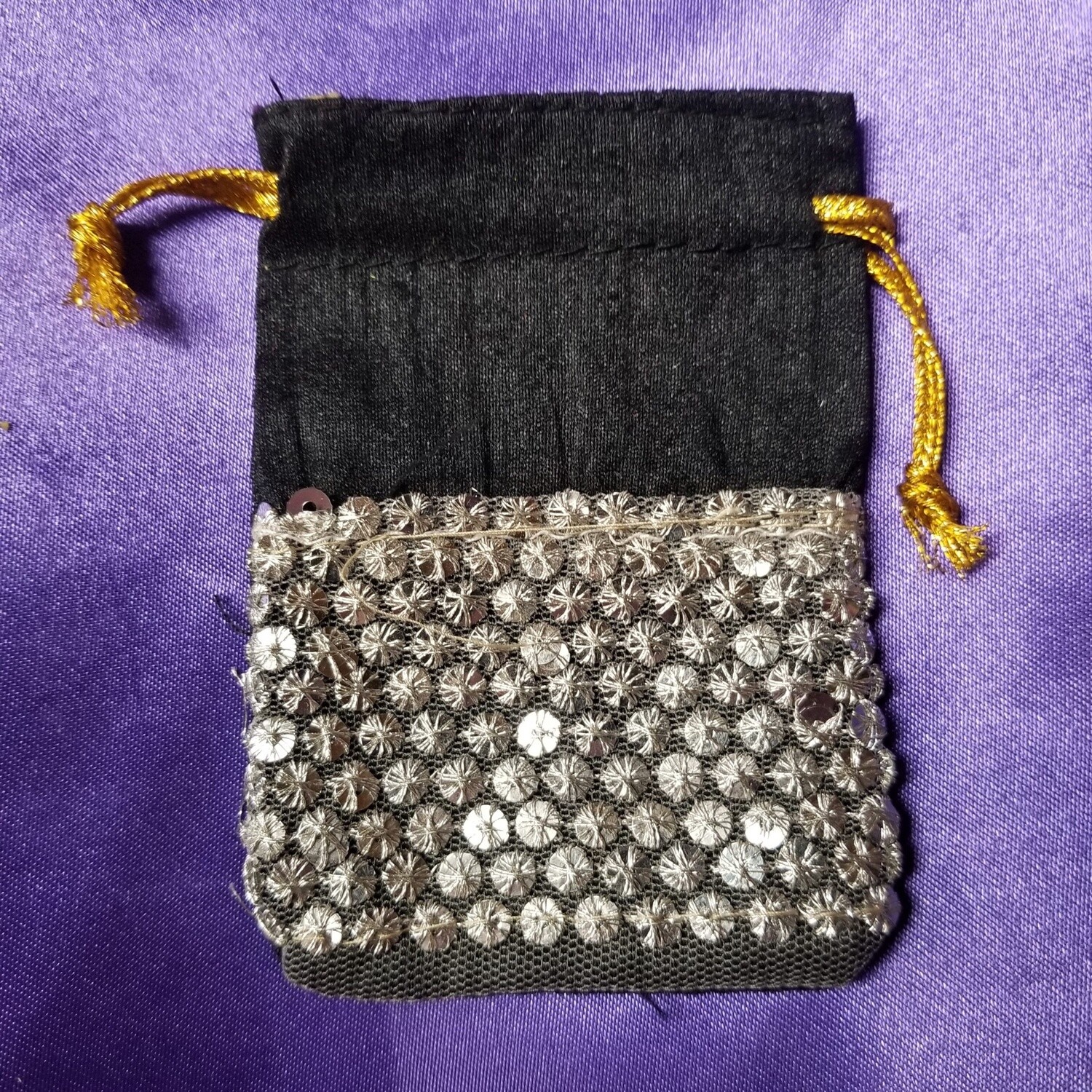 More Sequined Pouches, Color: Black