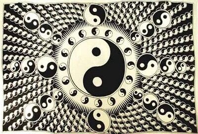 White and Black Yin Yang Tapestry