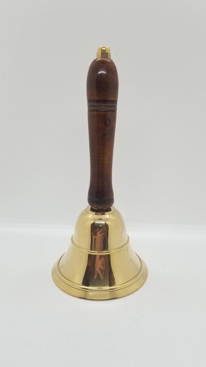 Brass Bell w/ Wood Handle (8")