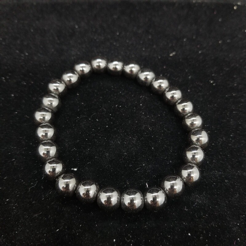 Crystal Bracelets - Hematite, 8 mm