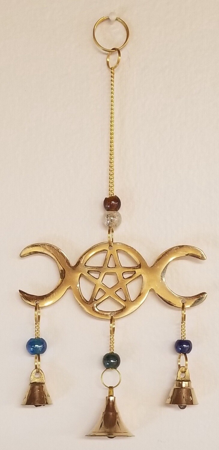 Triple Moon Windchime w/ Beads