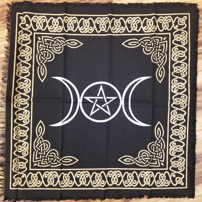 Triple Moon Pentacle Altar Cloth