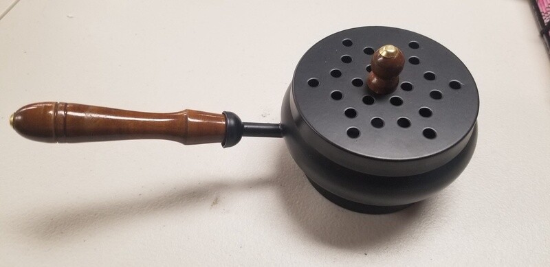 Iron Charcoal Burner w/ Lid & Handle