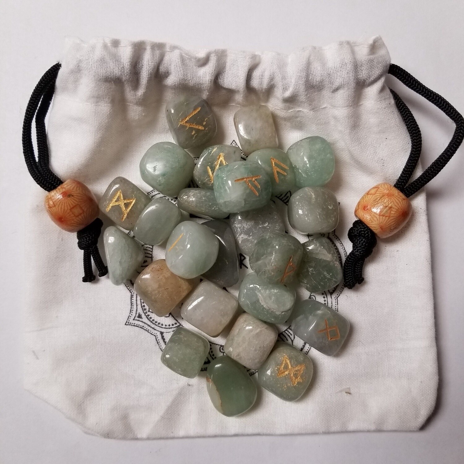 Green Aventurine Rune Set
