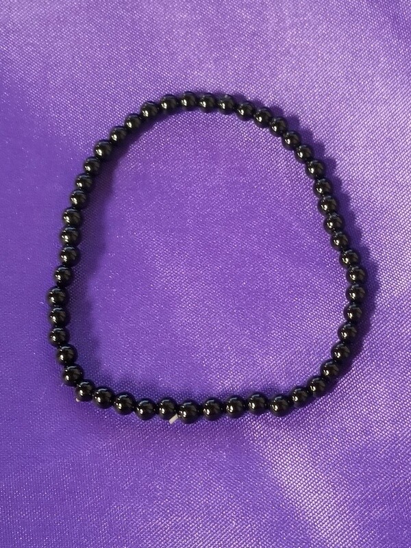 Crystal Bracelets - Black Onyx, 4 mm
