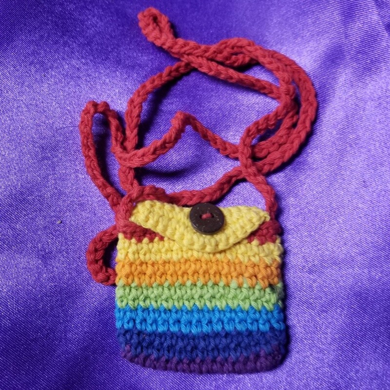 Rainbow Crochet Pouch