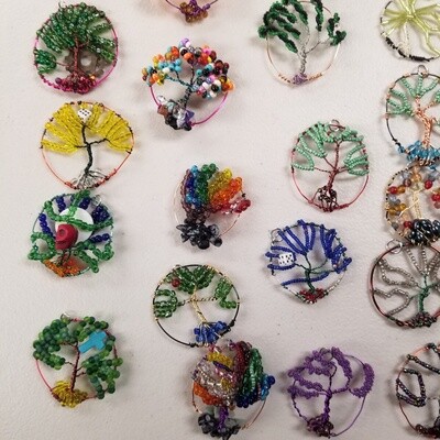 Beaded Tree of Life Pendants