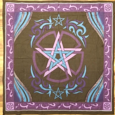 Blue and Purple Pentagram Altar Cloth