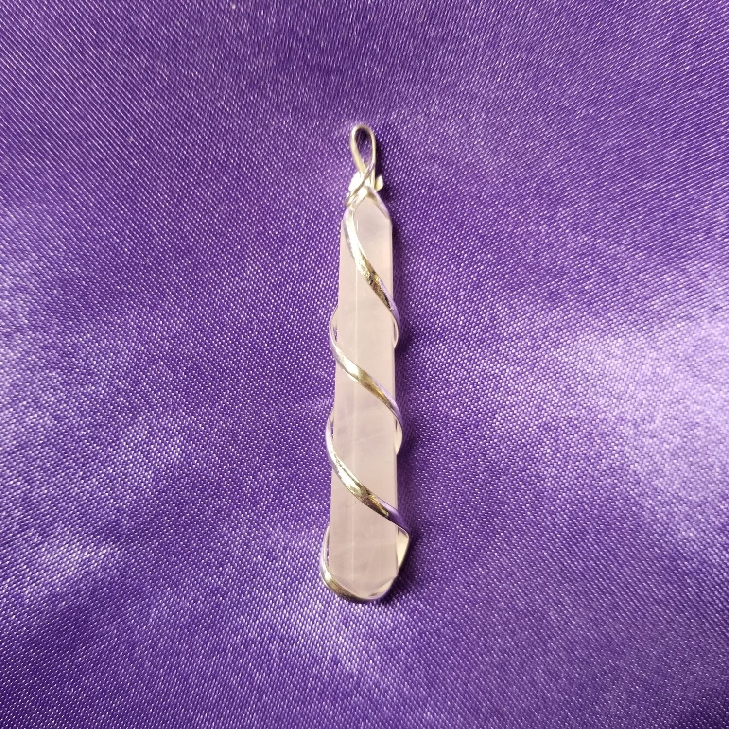 Spiral Wrapped Rose Quartz Pendants