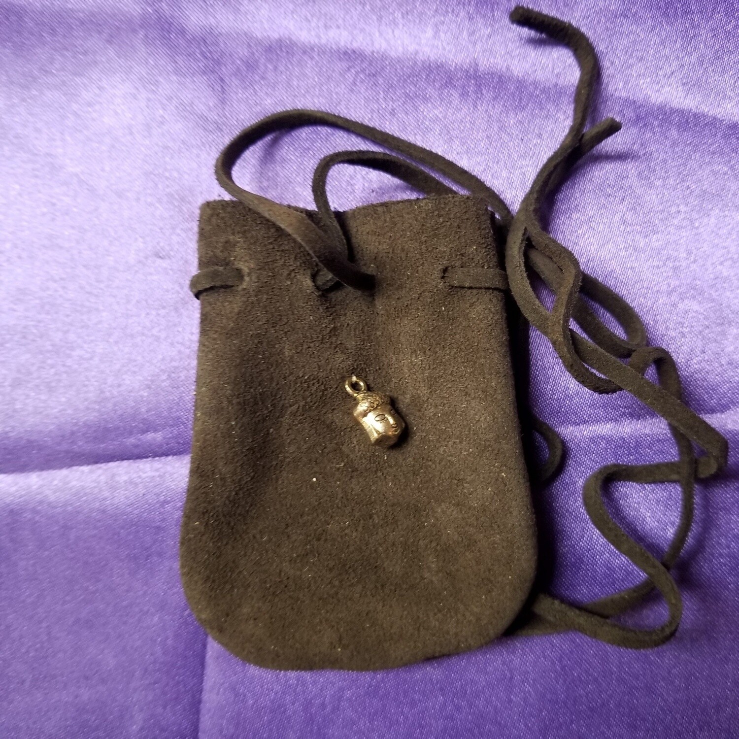 Brown Buddha Suede Pouch