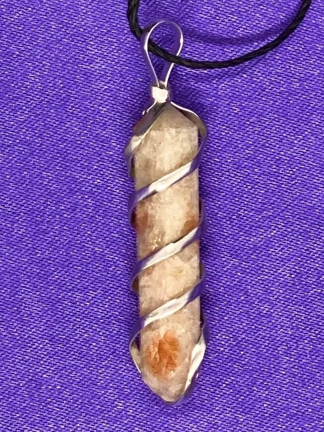 Wire Wrapped Crystal Points - Sunstone