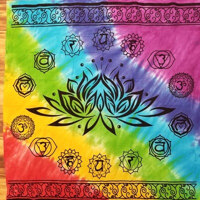 Tie-Dye Lotus Chakra Altar Cloth