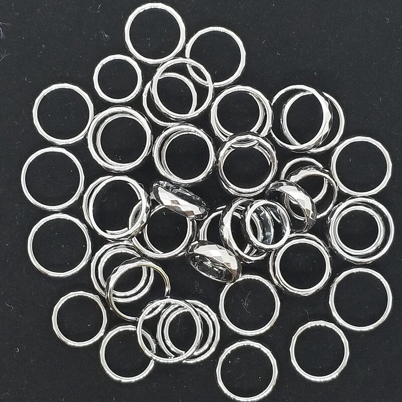 Faceted Hematite Rings