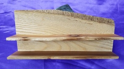 Asymmetrical Wooden Double Shelf